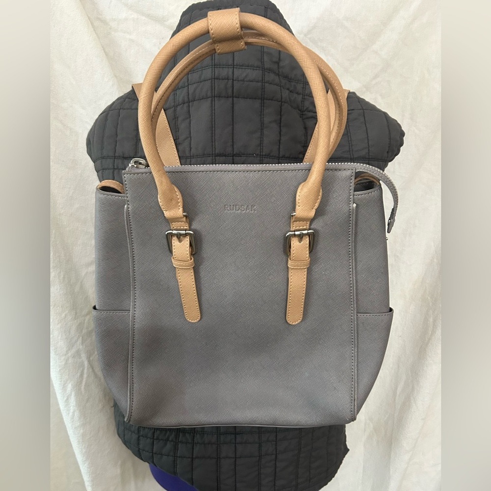 NWT Rudsak Leather Pine Grey-Natural Backpack Purse Handbag Pocketbook